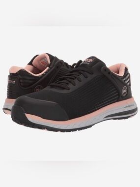 Timberland PRO Women's Black and Pink Lace-Up Athletic Shoes